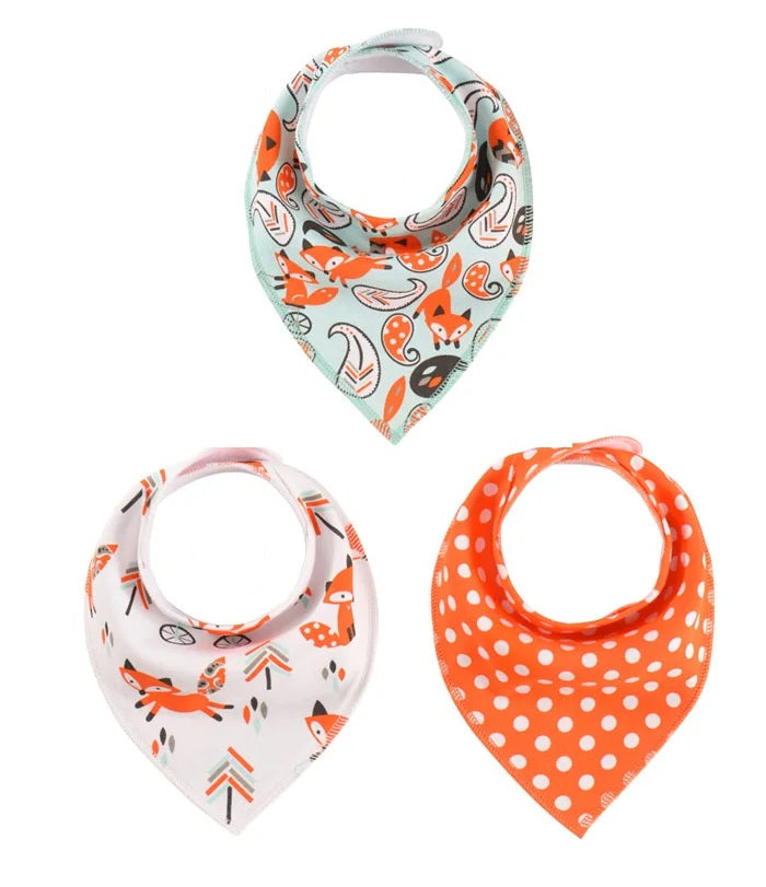 Baby Triangle Fox Bib - Three Pack