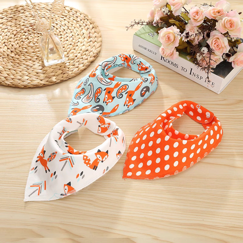 Baby Triangle Fox Bib - Three Pack