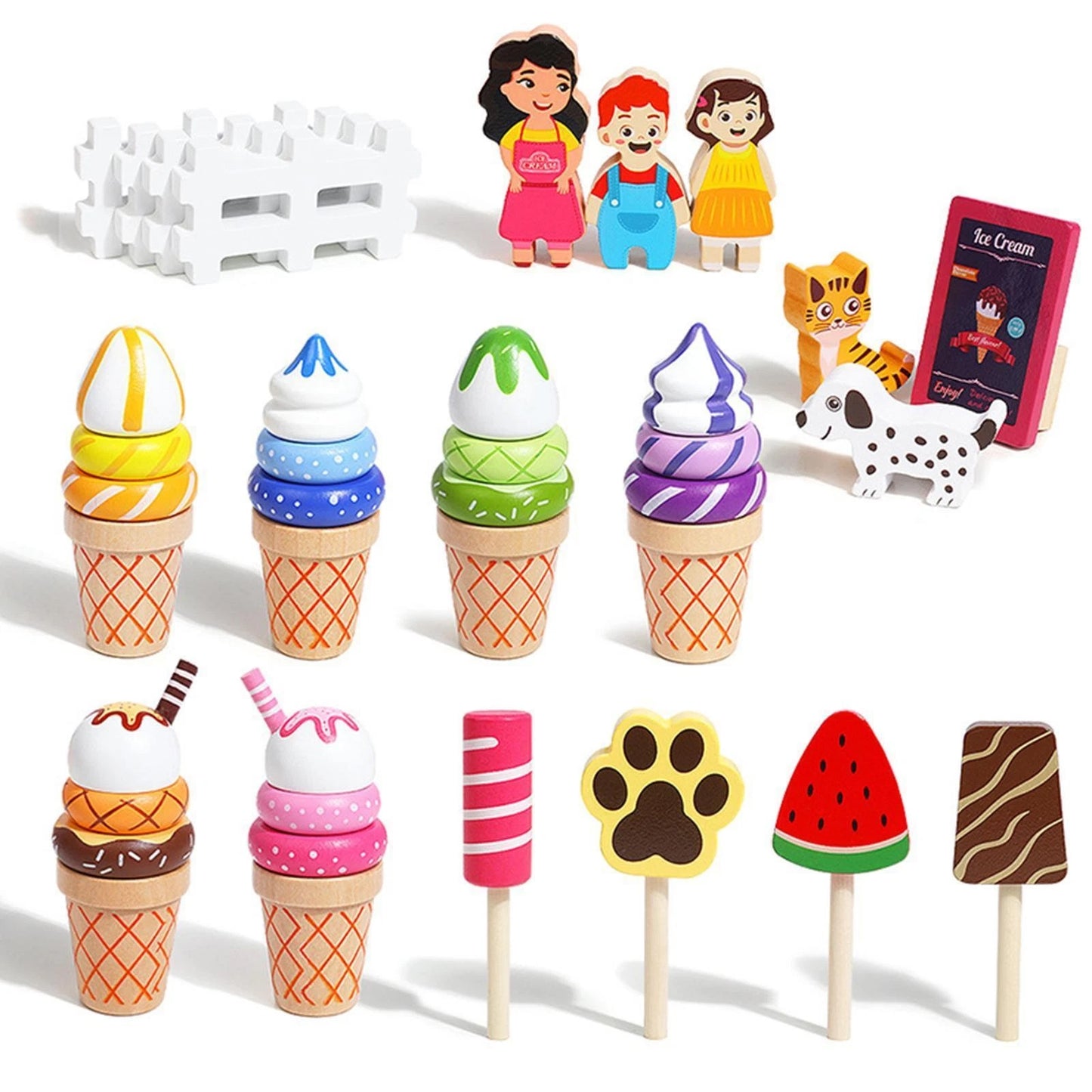 Wooden Ice Cream Toy Set