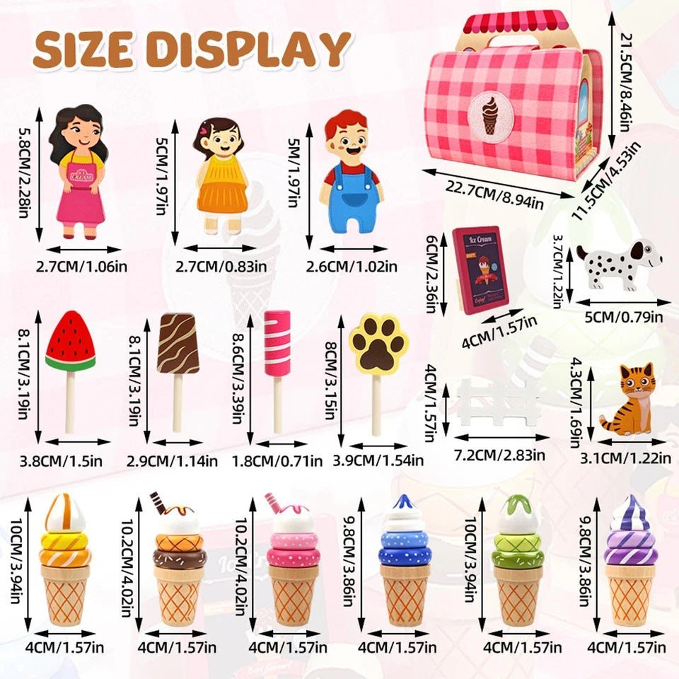 Wooden Ice Cream Toy Set