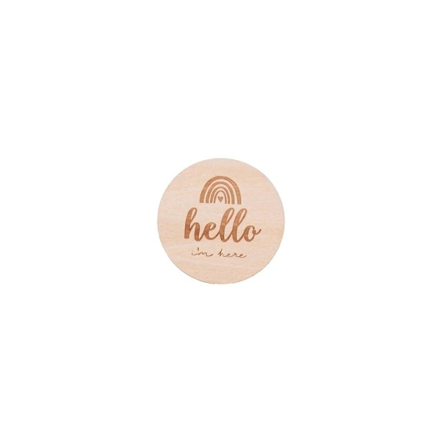 Rainbow Hello World Wooden Card