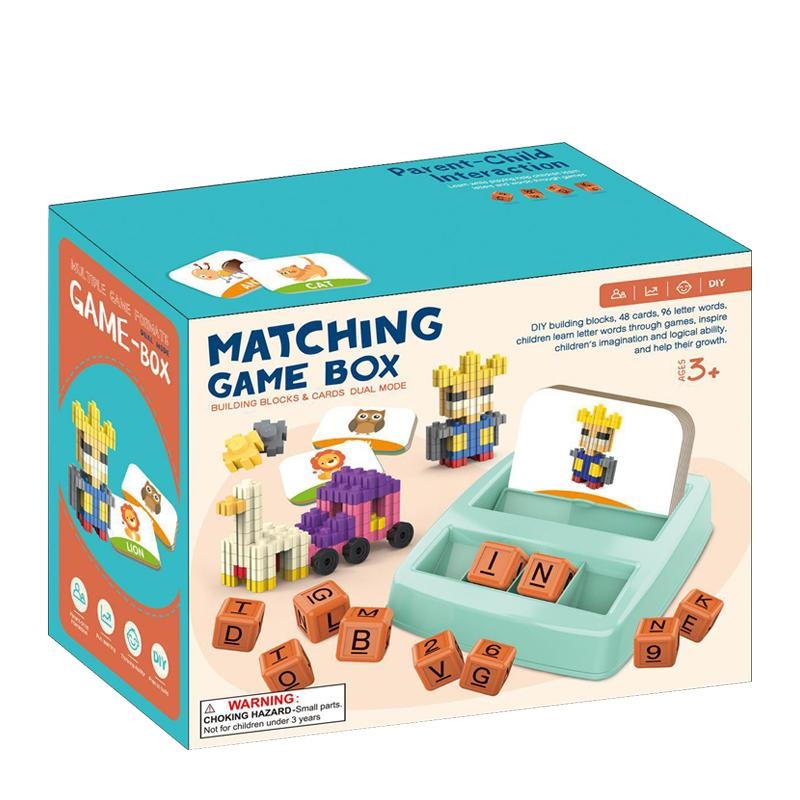 Matching Game Box - Building Blocks and Cards Dual Mode