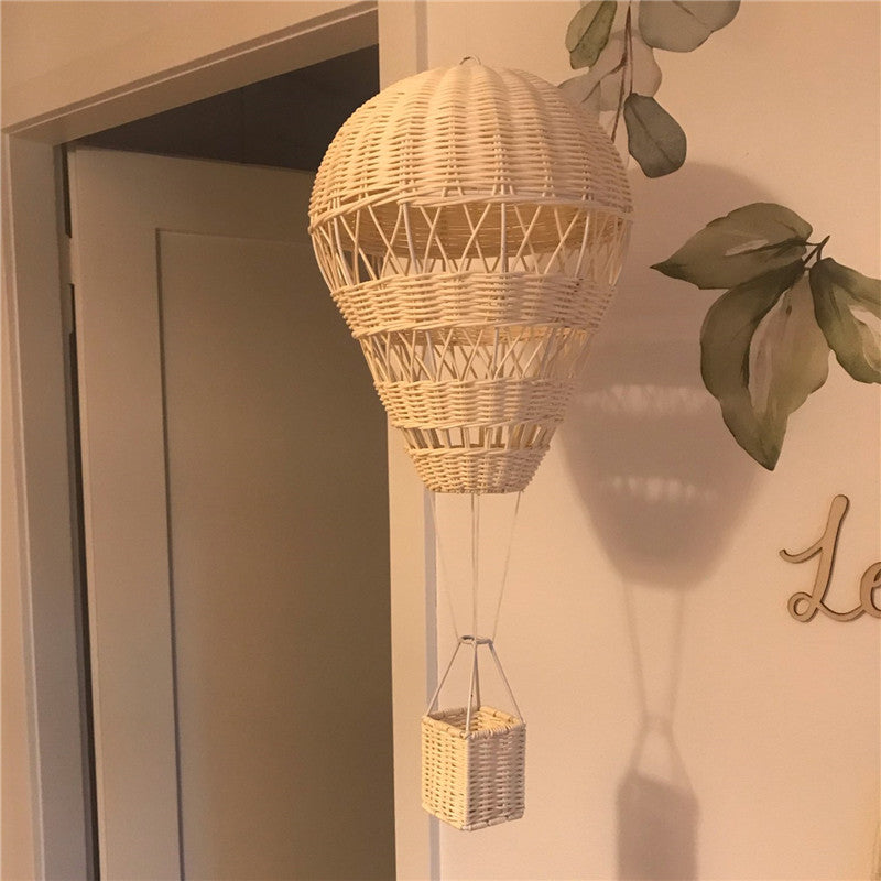 Handmade Rattan Hot Air Balloon with Light