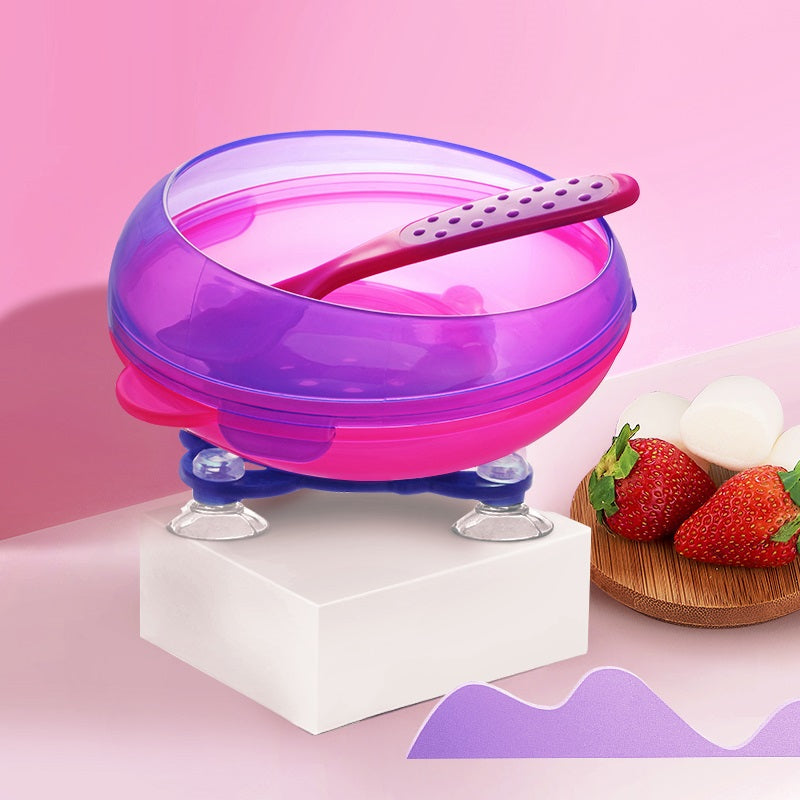 Rotatable Stay Put Bowl with Spoon Set