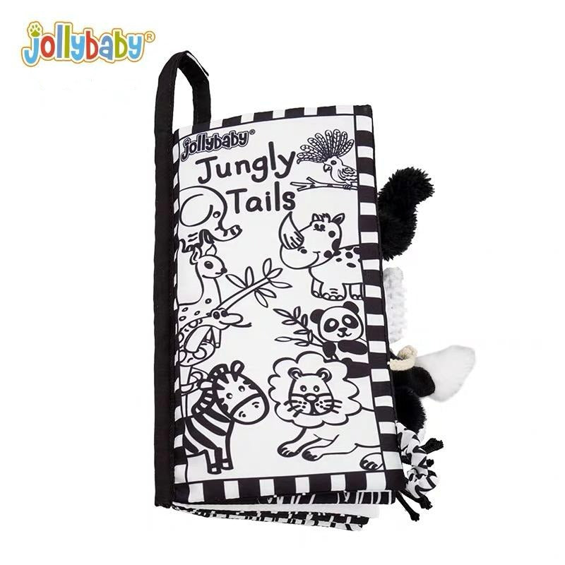 Jollybaby Animals Tails Cloth Book - Black and White