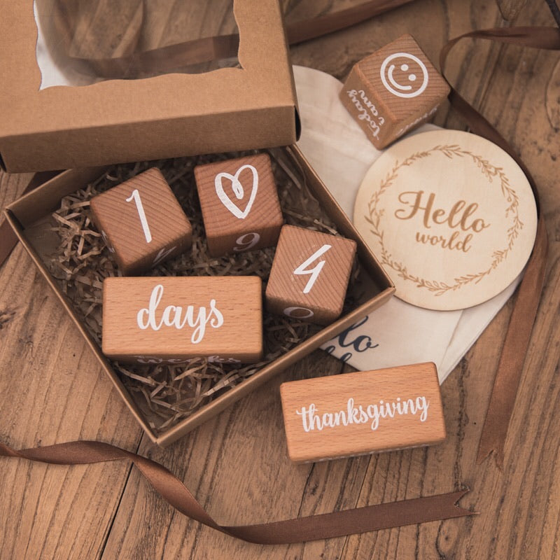 Baby Wooden Milestone Gift Set