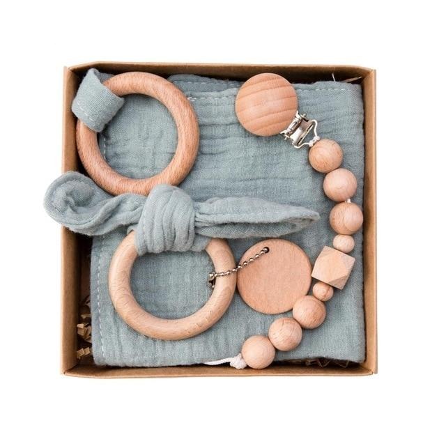 Baby Wooden Rattle Gift Set