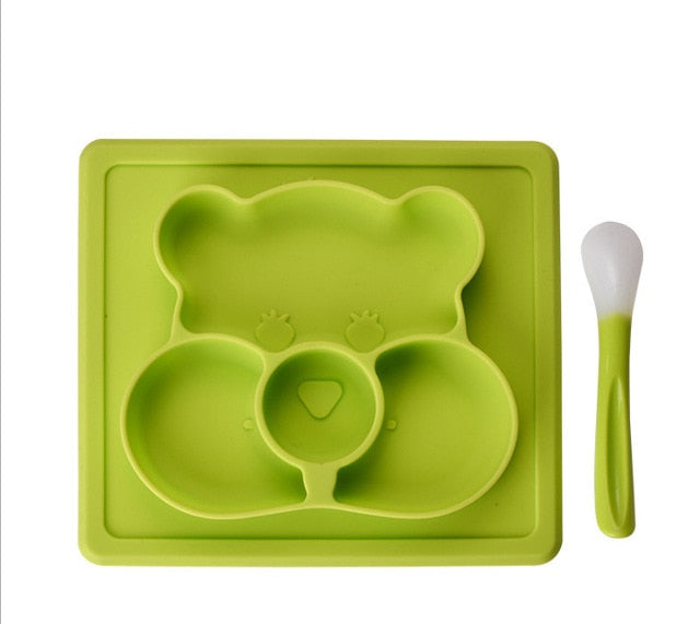 Silicone Children Feeding Mat With Spoon Set