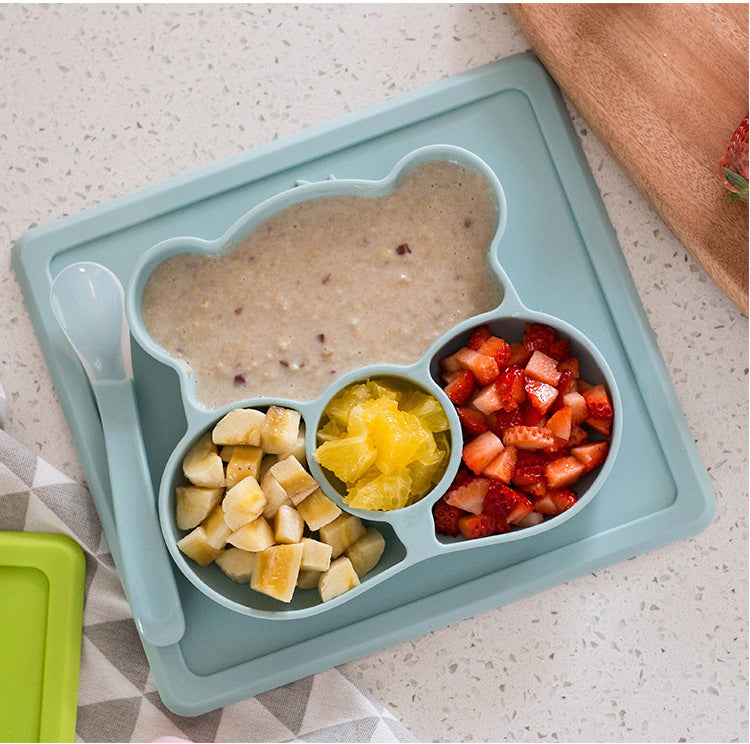 Silicone Children Feeding Mat With Spoon Set