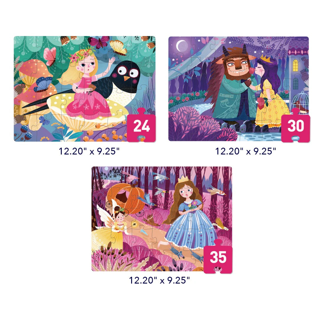 Mideer Level Up! Puzzles with Storage Bag - Level 3: Princesses