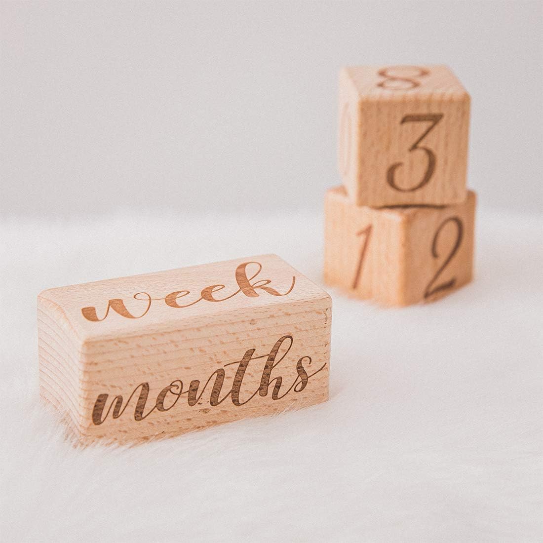 Baby Wooden Milestone Blocks with Bag