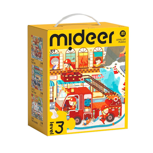 Mideer Level Up! Puzzles with Storage Bags - Level 3: Busy Community Helpers