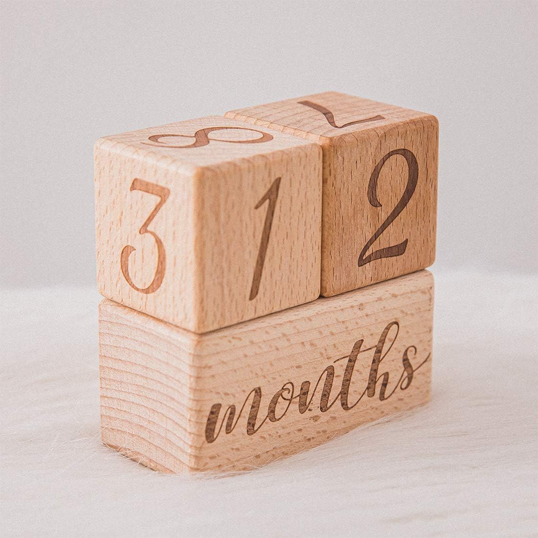 Baby Wooden Milestone Blocks with Bag