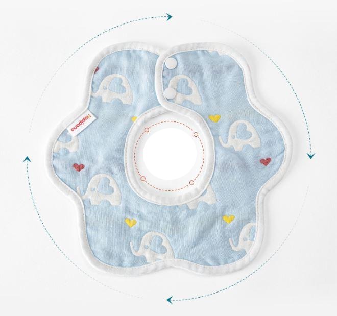 Hapipana 360 Rotational Cotton Baby Bib (4pcs)