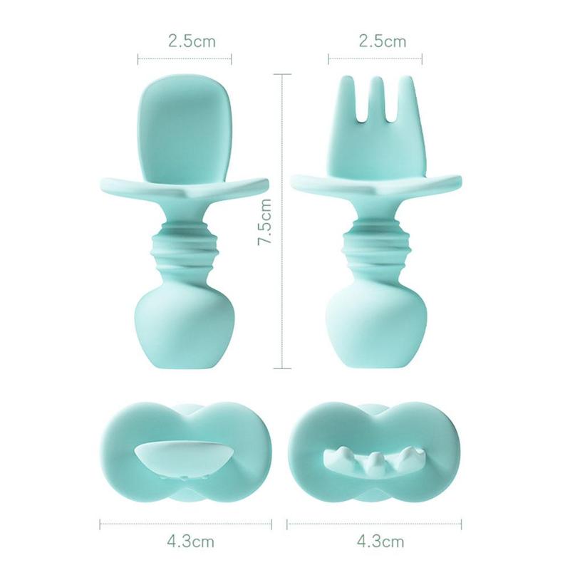 Anti-Choke Silicone Spoon and Folk Set