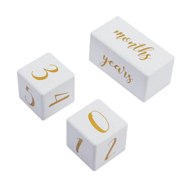 Baby White Wooden Milestone Blocks