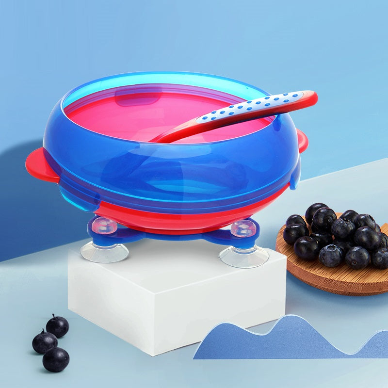 Rotatable Stay Put Bowl with Spoon Set