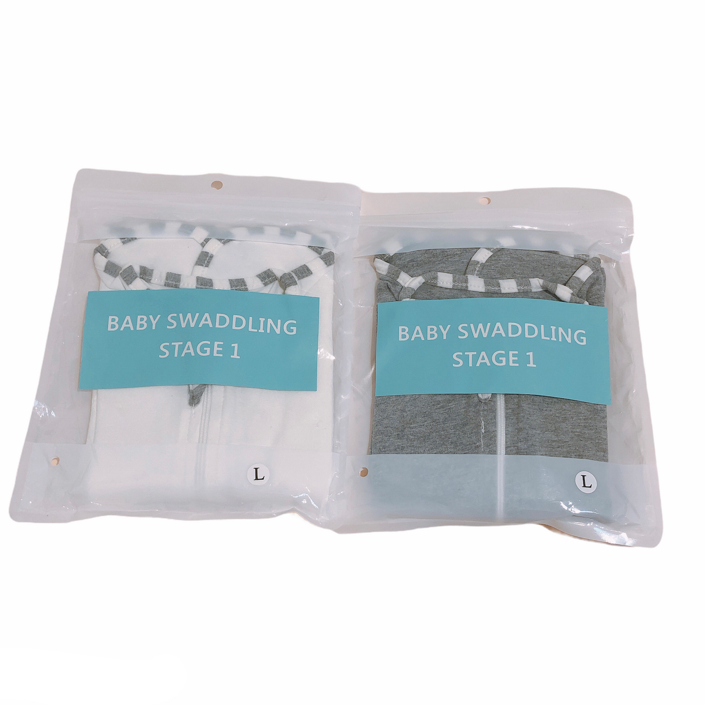 Baby Sleeping Swaddle - 2pcs set (White and Grey)