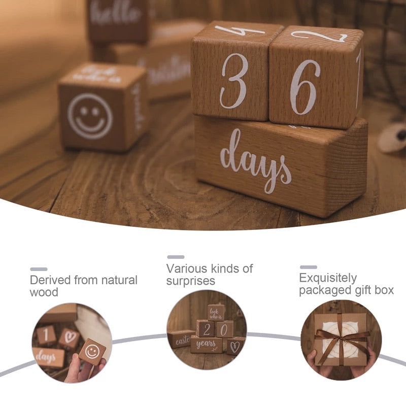 Baby Wooden Milestone Gift Set