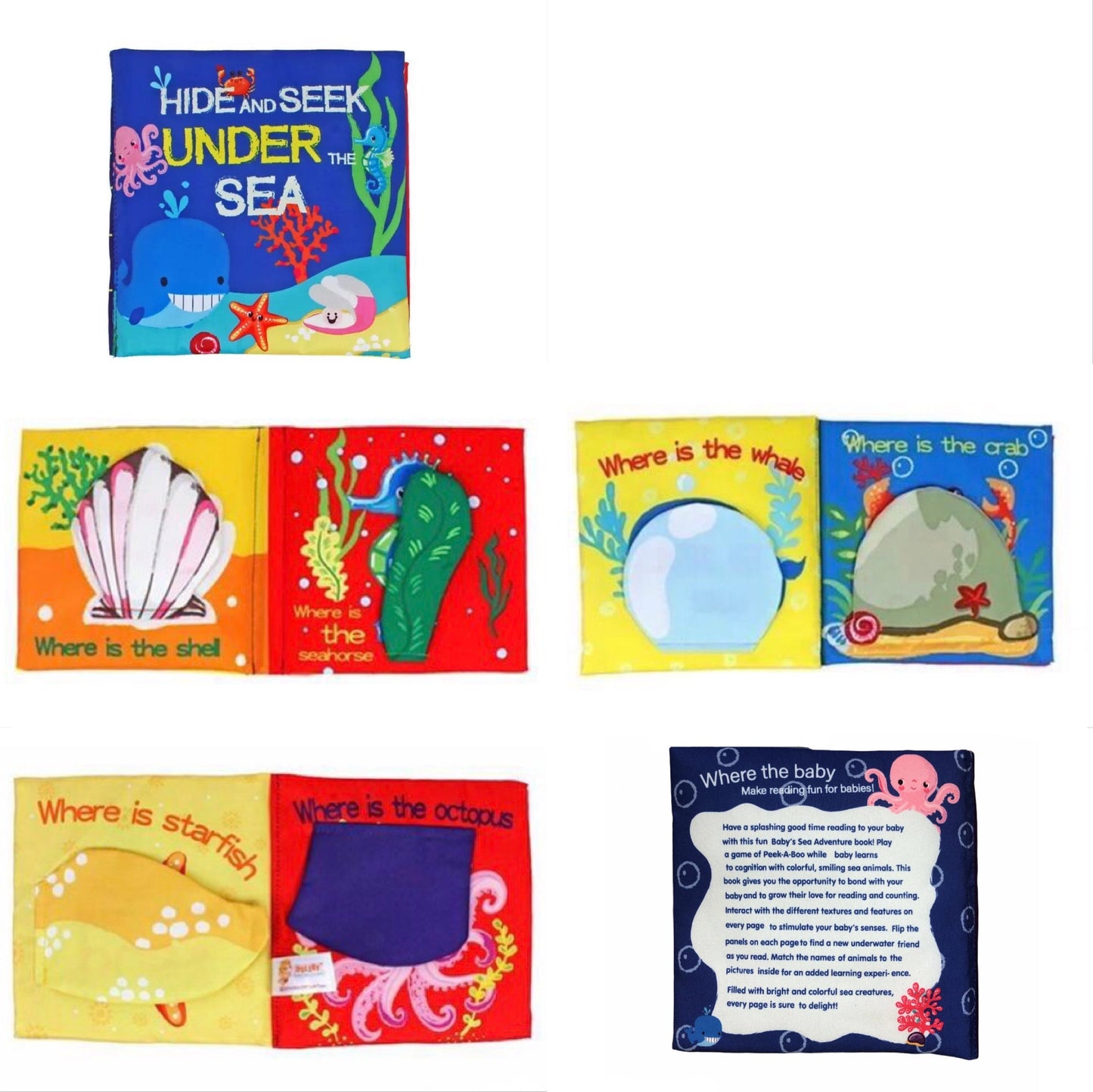 Hide and Seek Learning Soft Books (Set of 3)