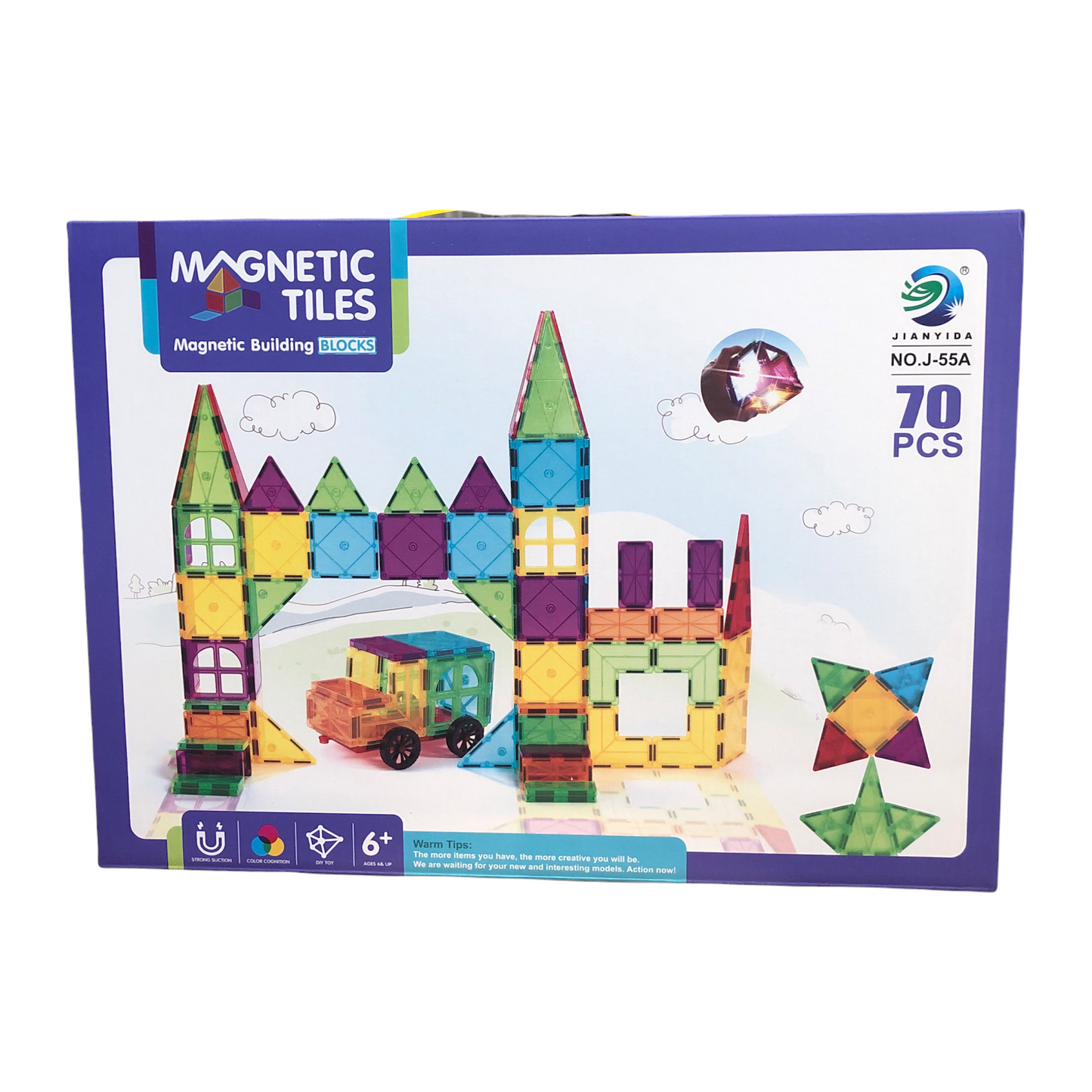 Premium Magnetic Tile Set - 70 pcs set