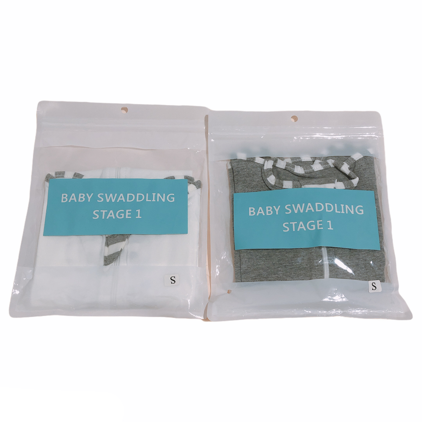 Baby Sleeping Swaddle - 2pcs set (White and Grey)