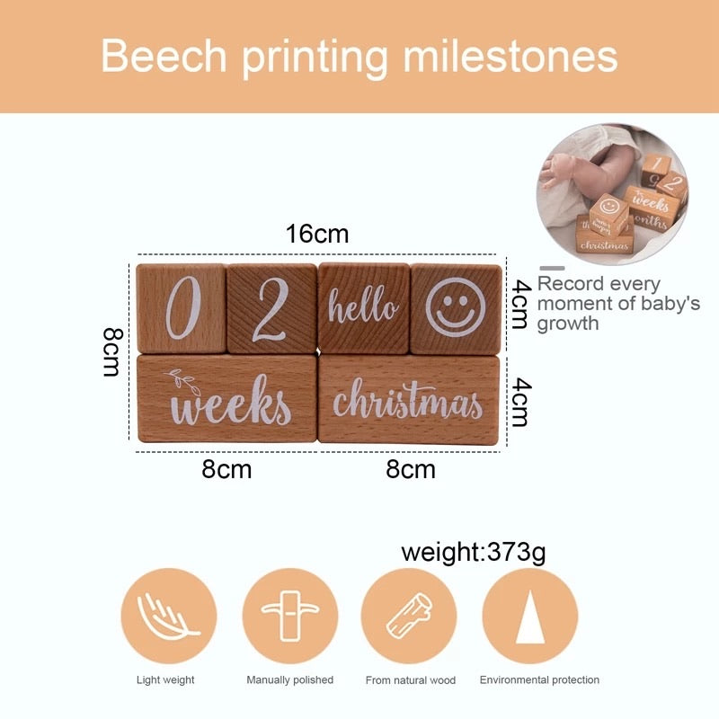 Baby Wooden Milestone Gift Set