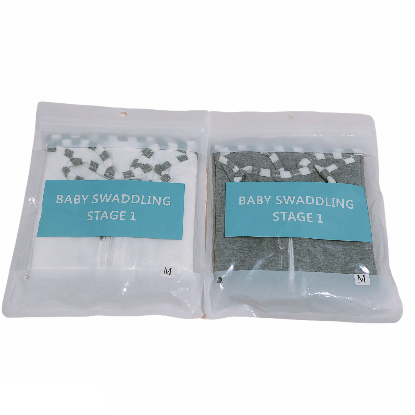 Baby Sleeping Swaddle - 2pcs set (White and Grey)