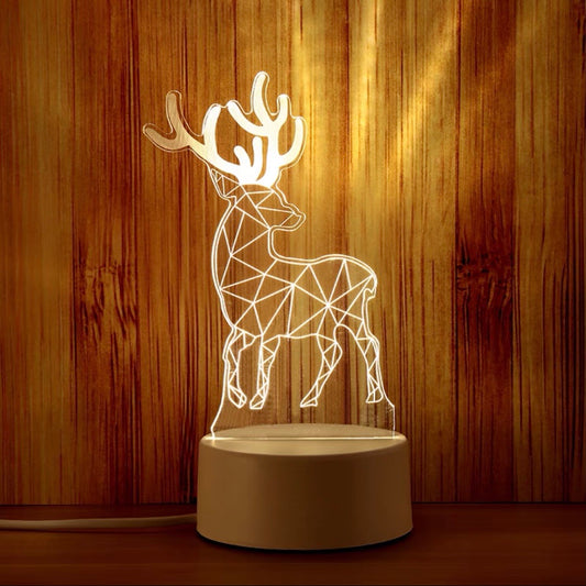 LED Night Light - 3D Reindeer