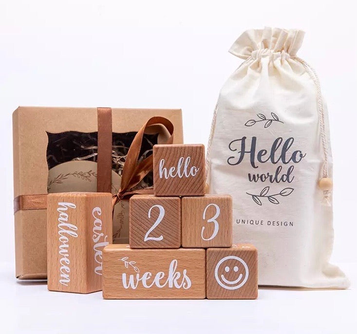 Baby Wooden Milestone Gift Set