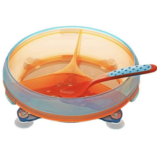 Rotatable Stay Put Section Plate with Spoon Set
