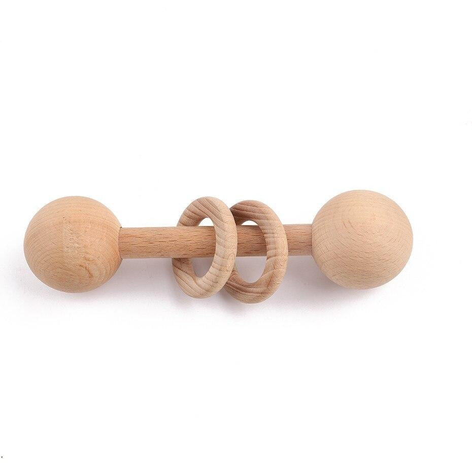 Wooden Christmas Baby Teether Rattle Set