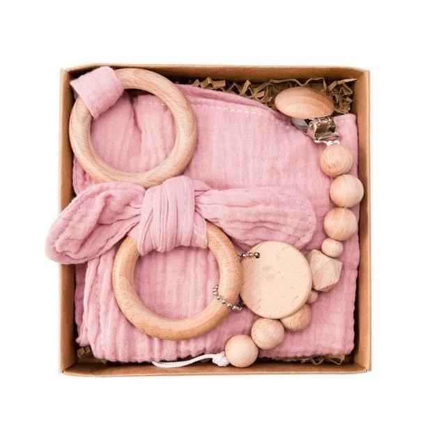 Baby Wooden Rattle Gift Set