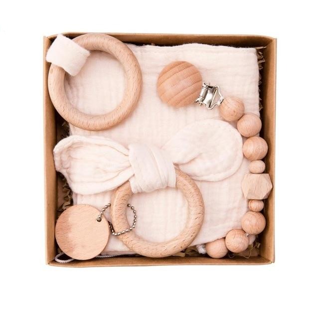 Baby Wooden Rattle Gift Set