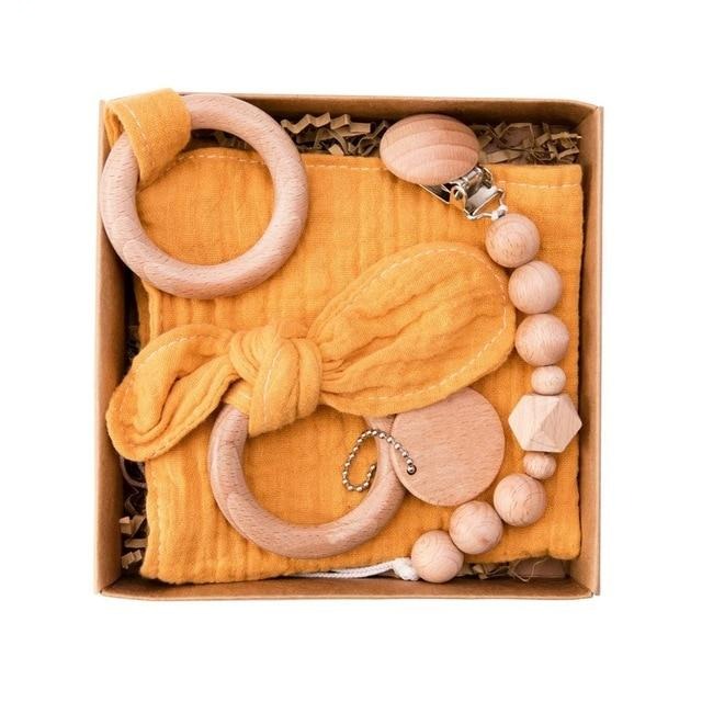 Baby Wooden Rattle Gift Set