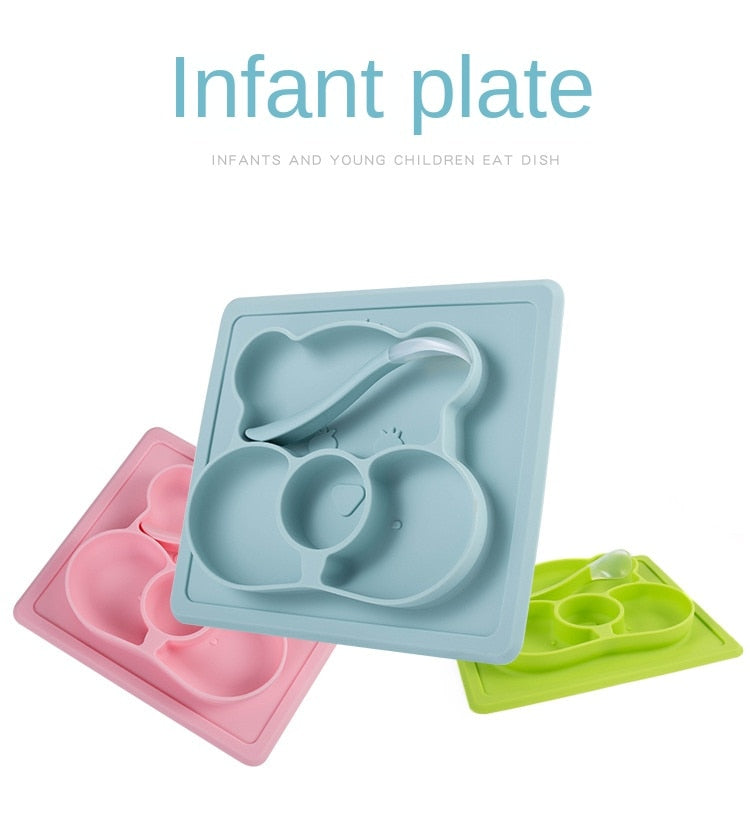 Silicone Children Feeding Mat With Spoon Set