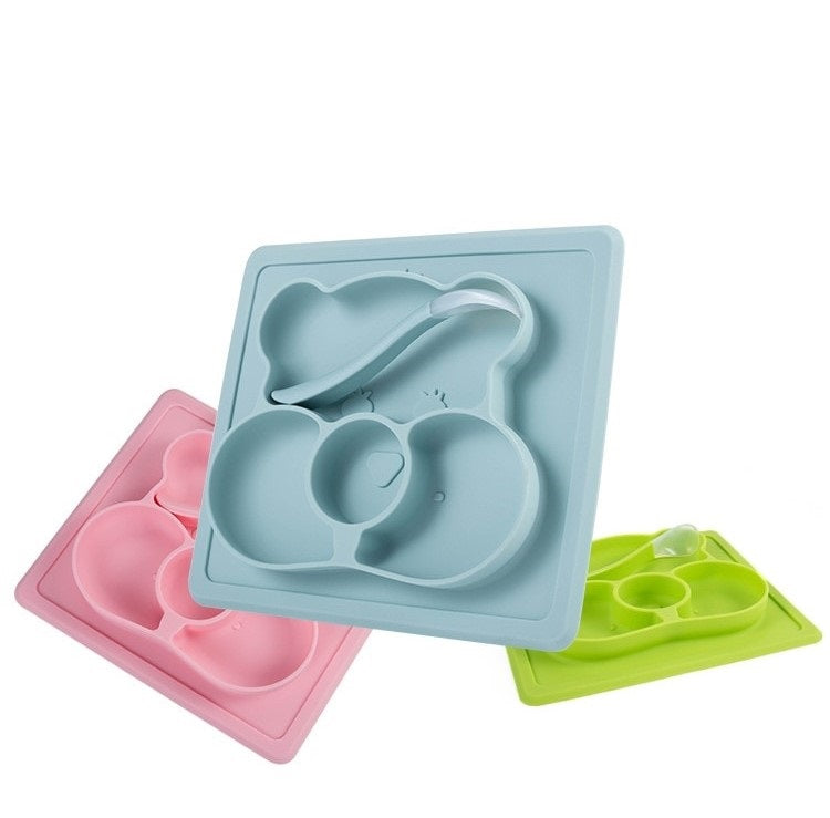 Silicone Children Feeding Mat With Spoon Set