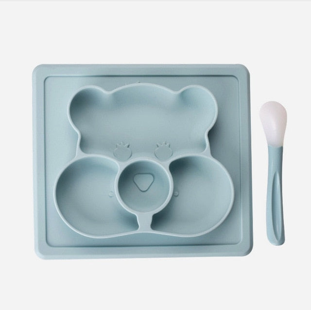 Silicone Children Feeding Mat With Spoon Set