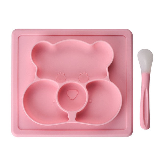 Silicone Children Feeding Mat With Spoon Set